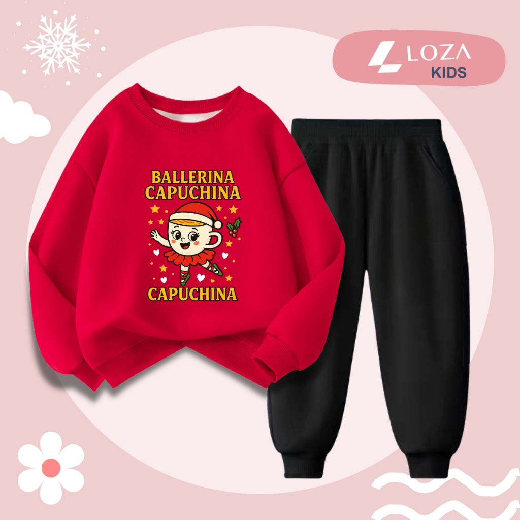 Set bộ nỉ bé gái in hình Brainrot Ballerrina Cappuccina - Loza Kids BI522_thumbnail_2