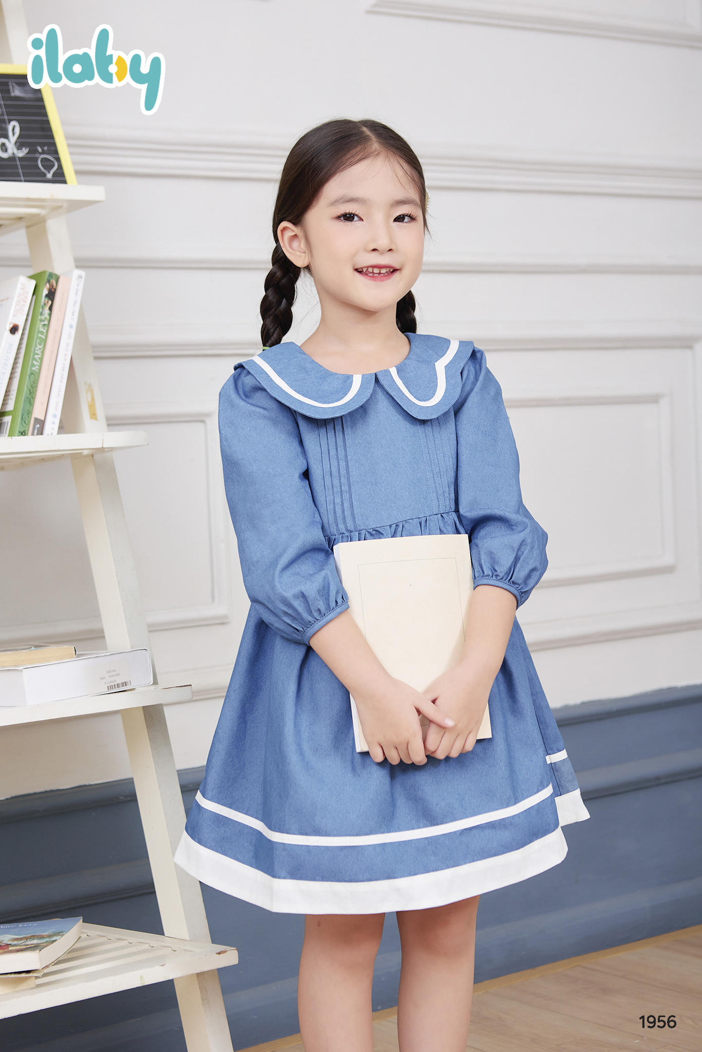 Váy lá cổ cánh bướm lệch phối dây