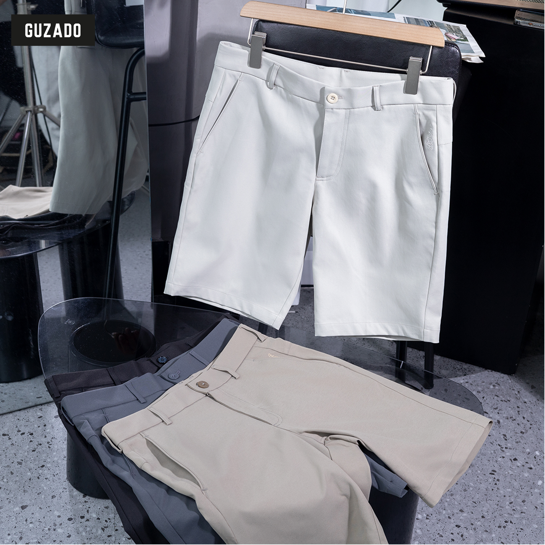 Quần Short Nam GUZADO Vải Kaki Trẻ Trung Năng Động GSR16_thumbnail_5