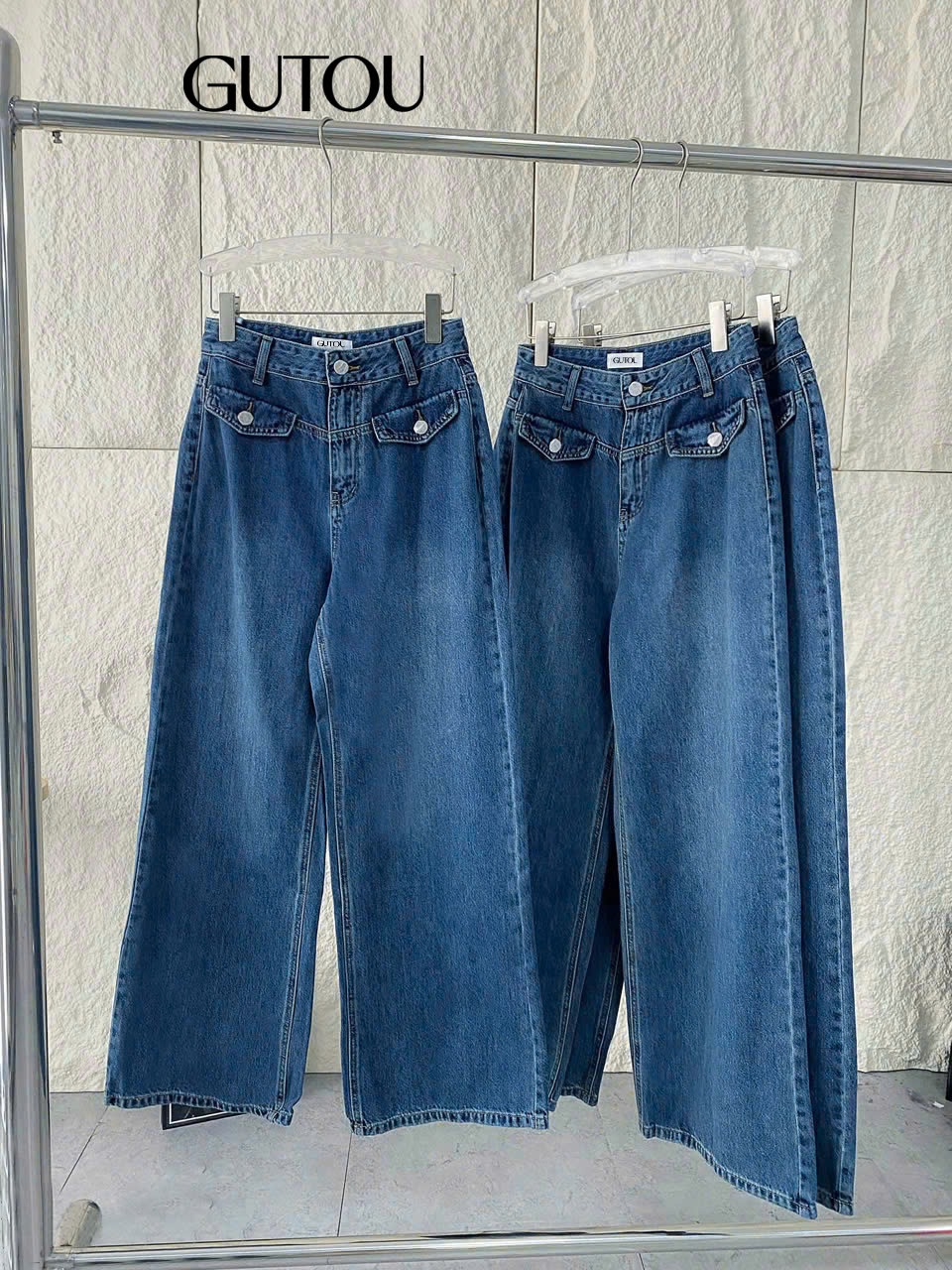 [ GUTOU ] Quần Jean Suông Classic Pocket_thumbnail_3