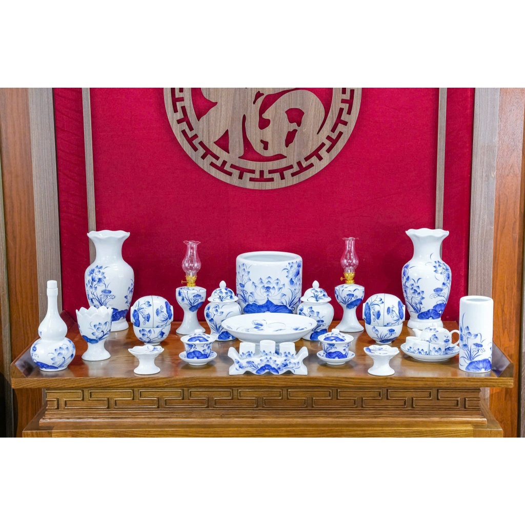 Đồ Thờ Cúng Ly Chén Bát Đựng Phật Thủ Bát Tràng Cao Cấp - MEN SEN CHÀM_thumbnail_6