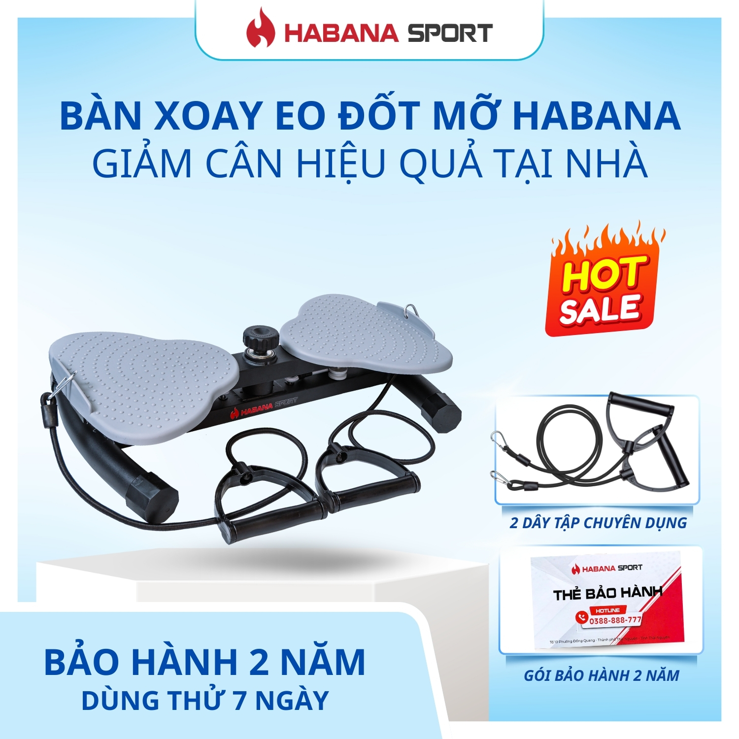 Bàn xoay eo đốt mỡ chính hãng Habana Sport