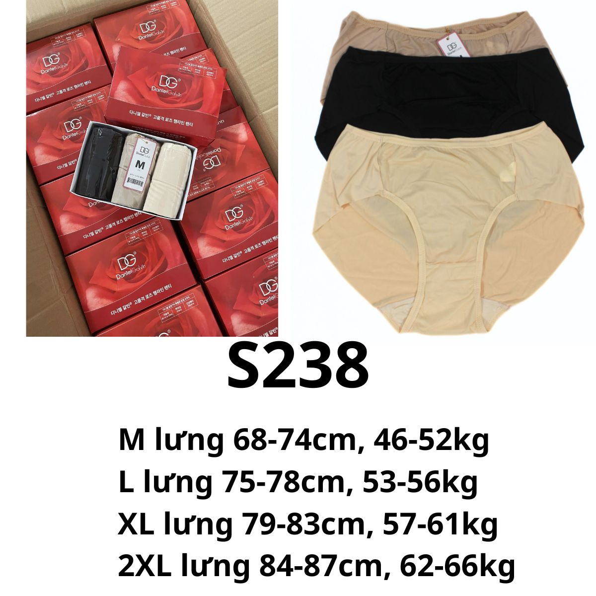S238 - Quần chip cotton hộp 3 cái