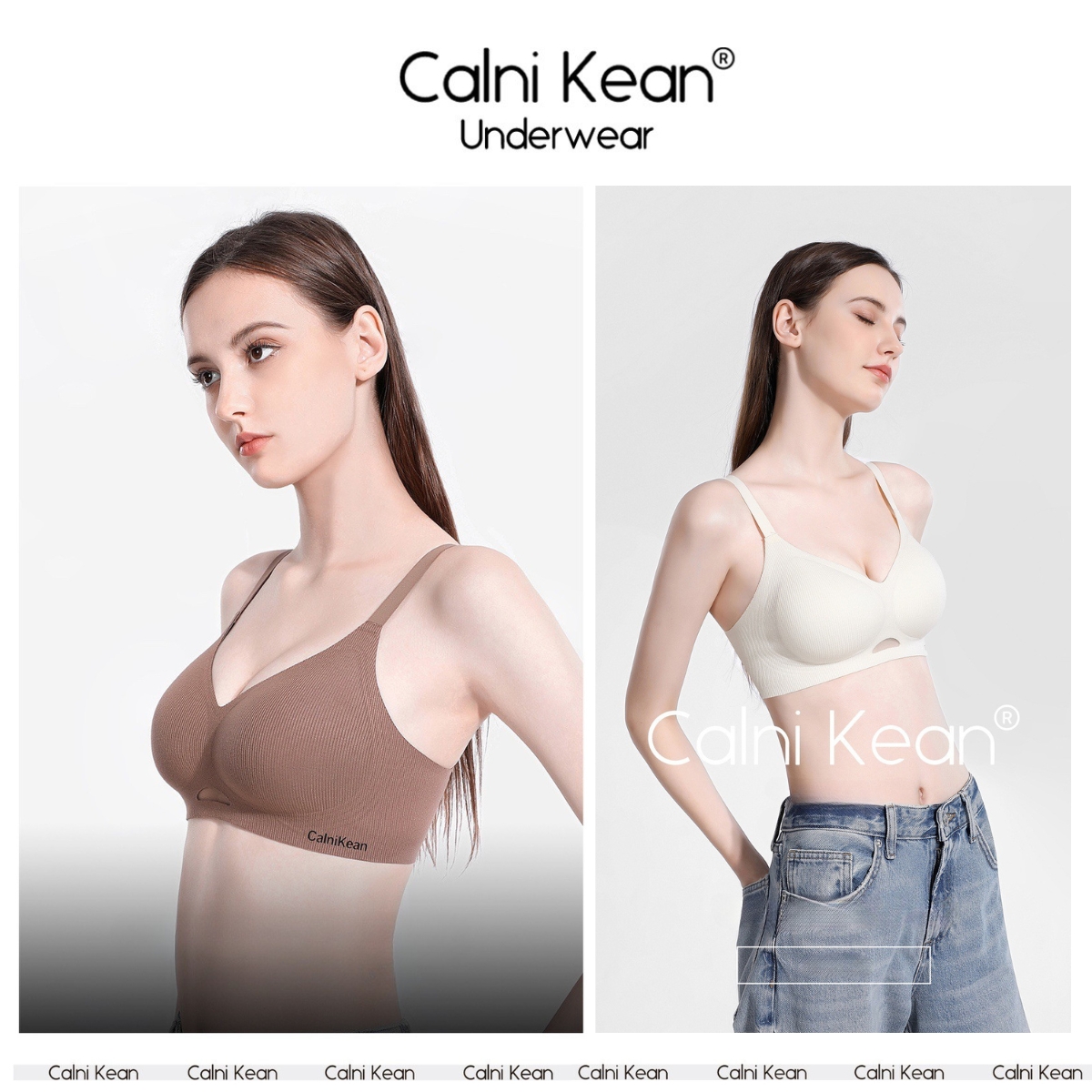 CalniKean Áo Lót Nữ Cotton Hàn Mềm Mại Mút 1.5cm 4 Màu Đen Nâu Da Xám Nâng Đẩy V1 CK03