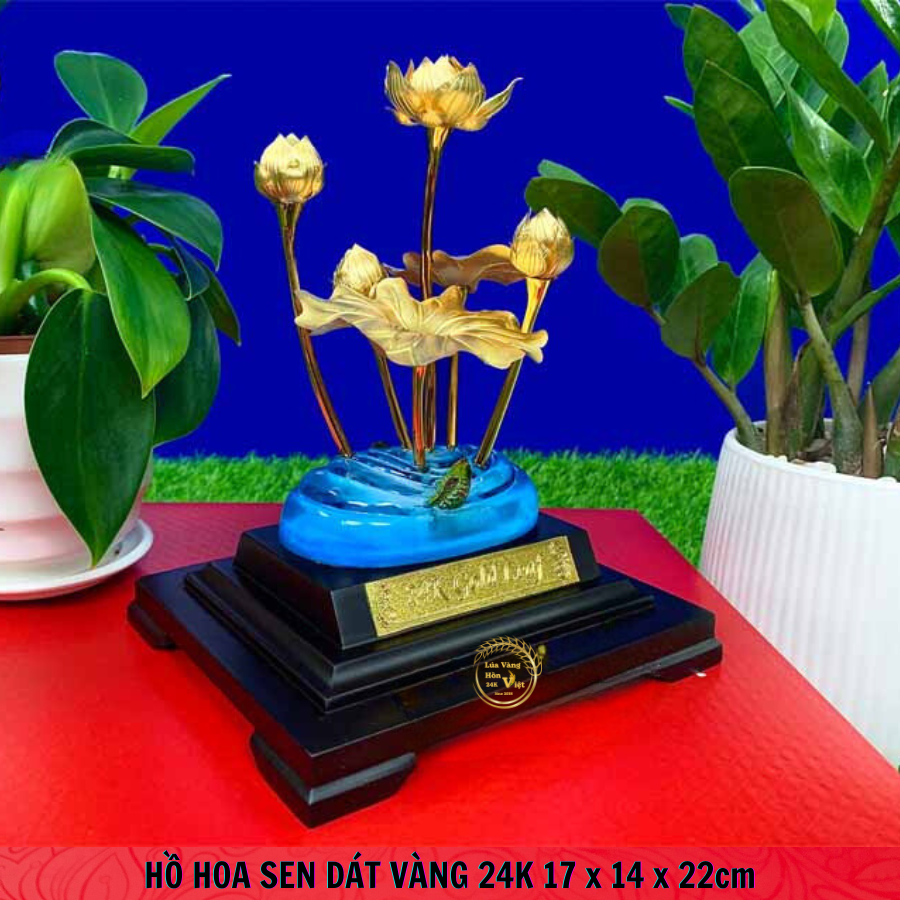 HỒ HOA SEN DÁT VÀNG 24K 17X14X22cm_thumbnail_1