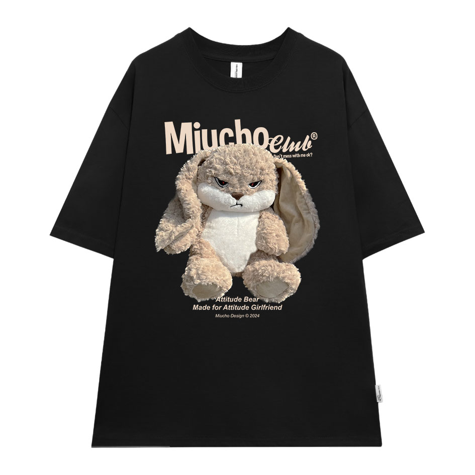 Áo thun cặp đôi couple local brand form rộng ATD722 Miucho cotton cổ tròn in graphic