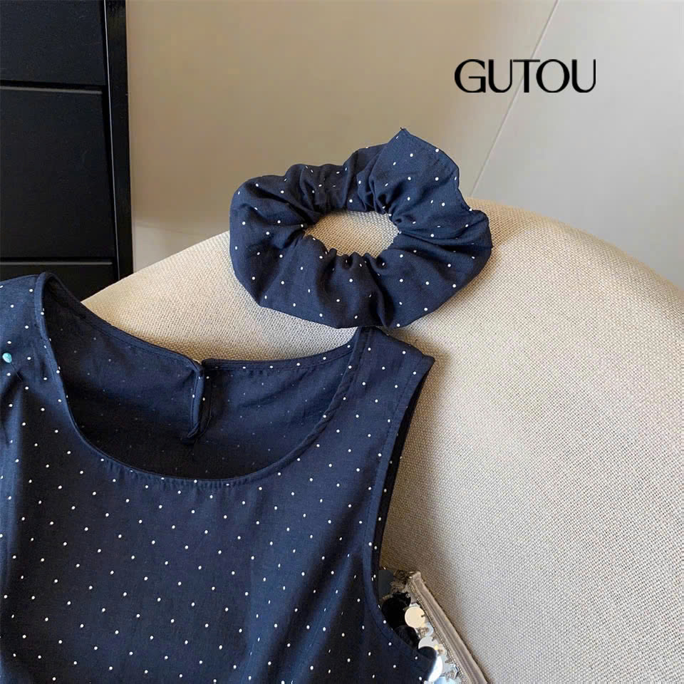 [ GUTOU ] Áo Chấm Bi Phối Bèo+Scrunchie_thumbnail_6