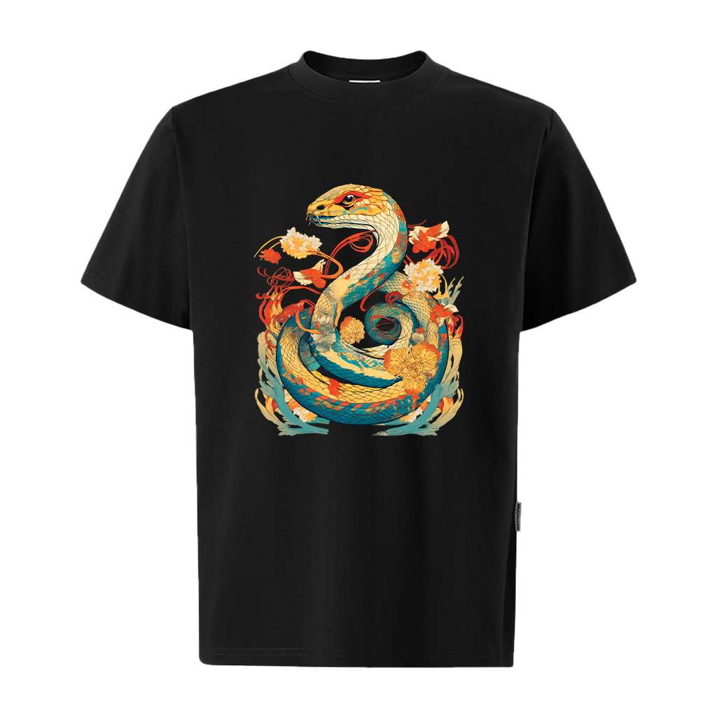 Áo thun nam form rộng 12 con giáp tuổi Tỵ ATD482 Miucho Iconic cotton cổ tròn in graphic_thumbnail_9