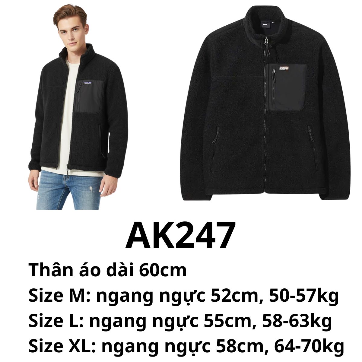 AK247 Áo khoác lông nam