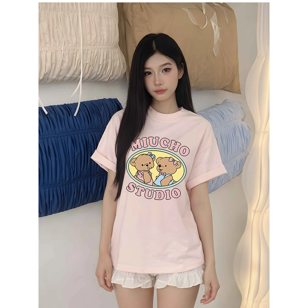 Áo thun boxy nữ Miucho Gấu Teddy 3121_thumbnail_4