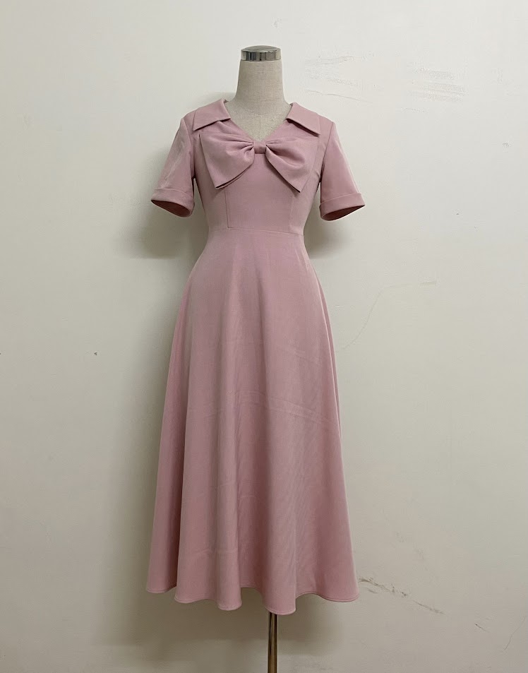 Đầm xòe hồng nơ ngực DL332_thumbnail_2