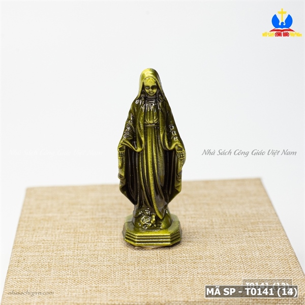 Tượng Đức Mẹ ban ơn mini (màu đồng) 2.5cm x 6cm ✔_thumbnail_1