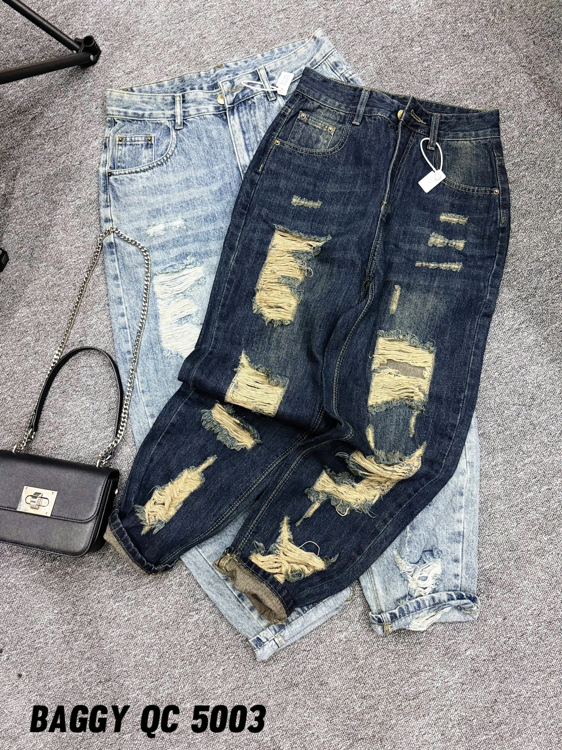 Quần baggy jean rách nhiều bigsize QJ5003 dành cho nàng béo mập từ 55-90kg_thumbnail_7