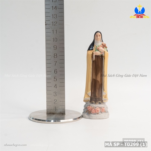 Tượng sứ Thánh Teresa 13cm Vàng ✔_thumbnail_3