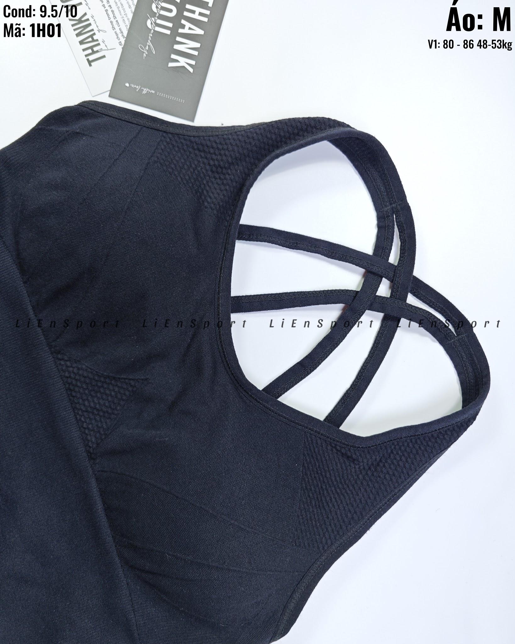 Áo bra thể thao lưng chữ X Nữ Size M Đen Auth 2nd Co giãn 4 chiều Thoáng khí Thấm hút mồ hôi Không gọng Chân ngực bản rộng Phù hợp tập gym yoga Mã:1H01_thumbnail_3
