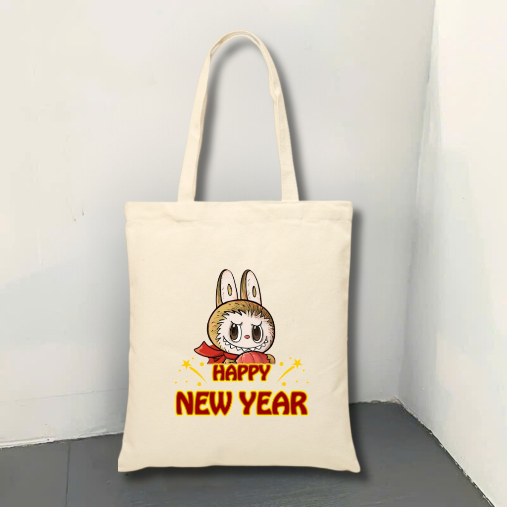 Túi tote vải canvas in hình Kuromi, Totoro, Labubu có khóa kéo, ngăn phụ - 𝐖𝐞 𝐓𝐞𝐞 TOTE07_thumbnail_17