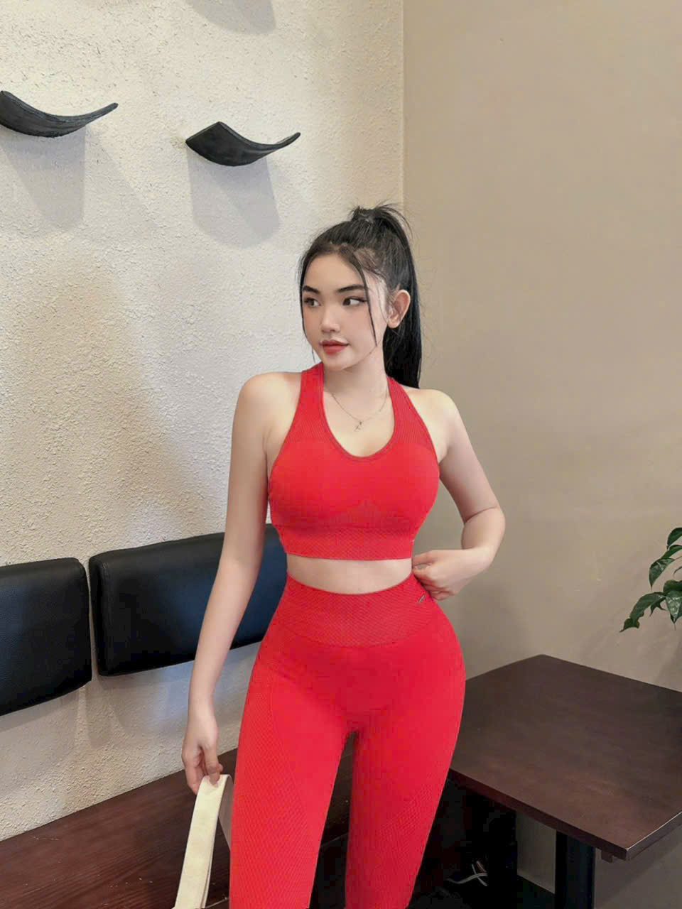 Bộ Quần Áo Thể Thao Tập Gym Yoga Nữ Dáng Dài Ba Lỗ Basic, Chất Dệt Mềm Mịn_thumbnail_6