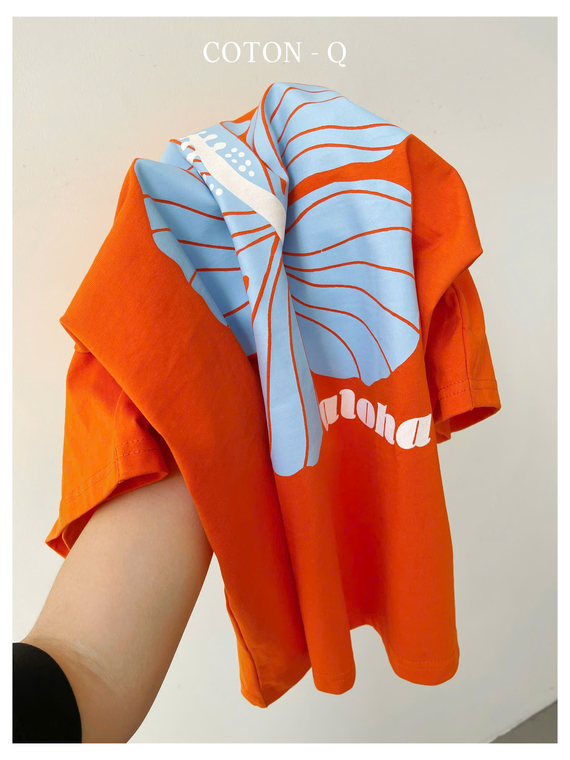 HA752 Áo thun hoa cam Coton Q