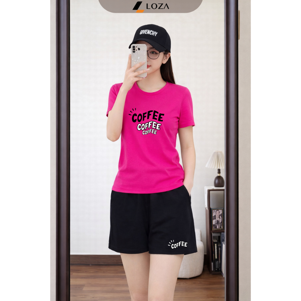 [Form vừa] Set đồ nữ form vừa hình chữ Coffee - Loza VP616 VP616