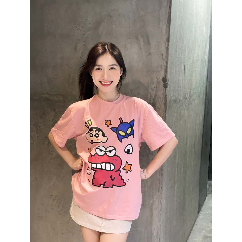 Áo thun nữ in hình Shin dễ thương form rộng ATD224 Miucho cotton spandex in Artwork_thumbnail_2