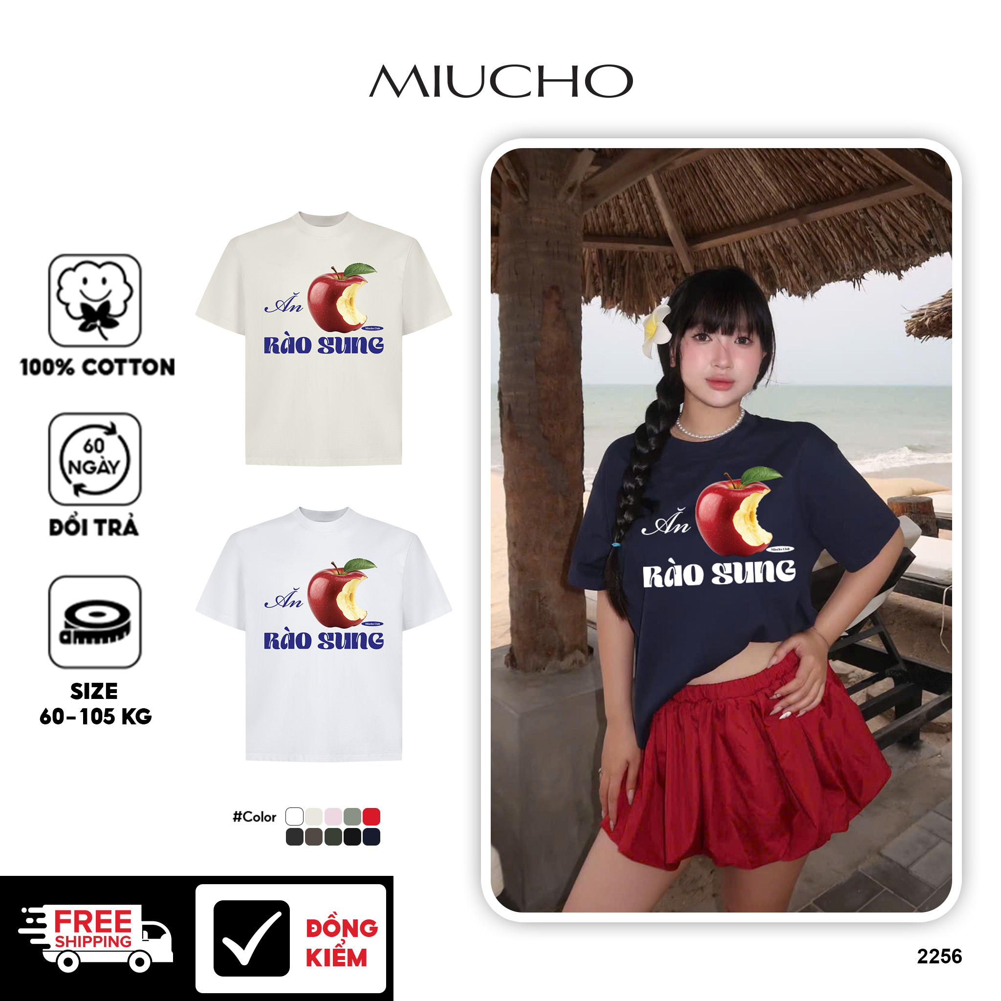 Áo thun boxy in chữ độc đáo 2256 Miucho cổ tròn chất vải cotton 2 chiều in mix_thumbnail_1