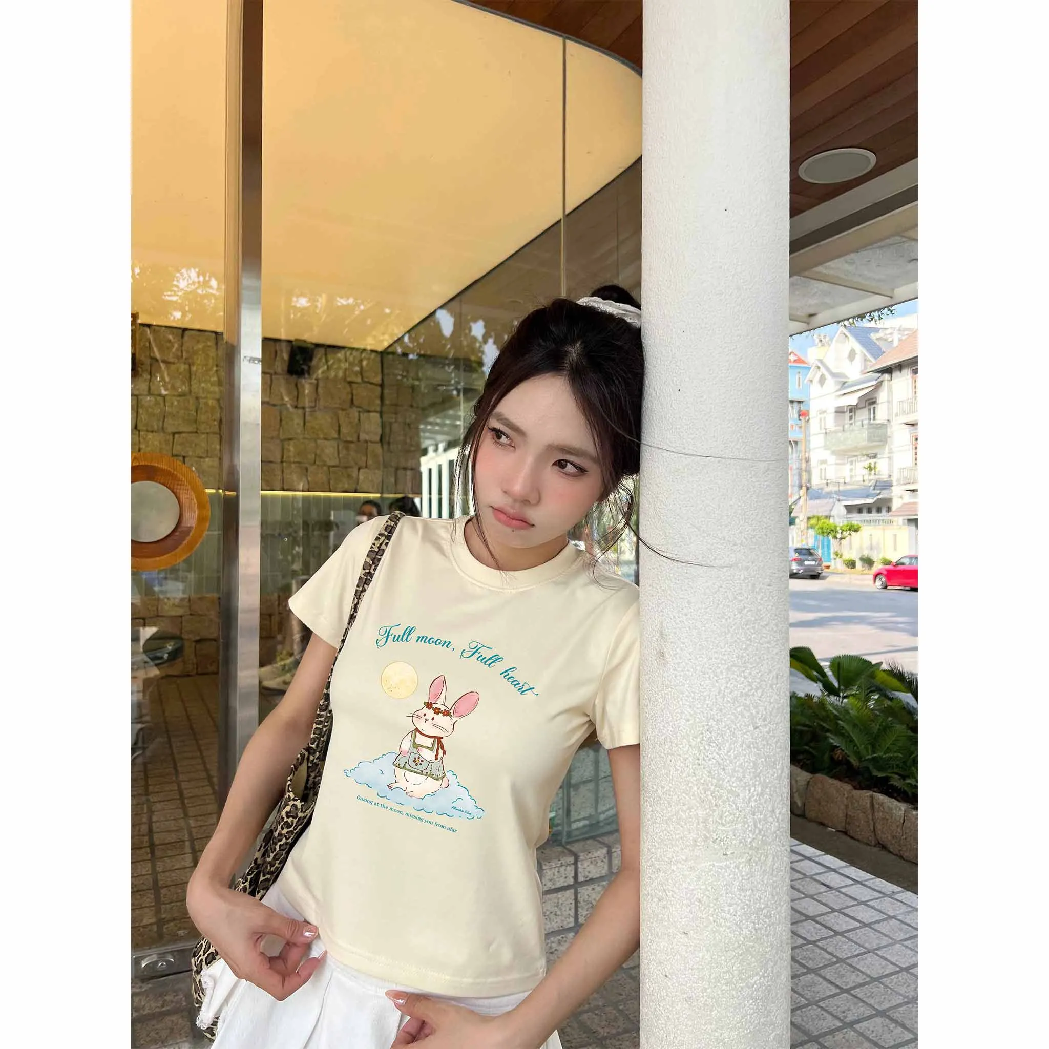 Áo baby tee hình thỏ đáng yêu cho nữ 2612 Miucho chất vải cotton thoáng mát mềm mại in mix_thumbnail_5