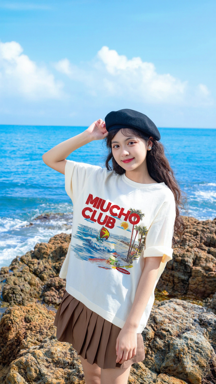 Áo thun boxy summer season 2122 Miucho cổ tròn vải cotton 2c 250gsm đứng form in mix_thumbnail_6