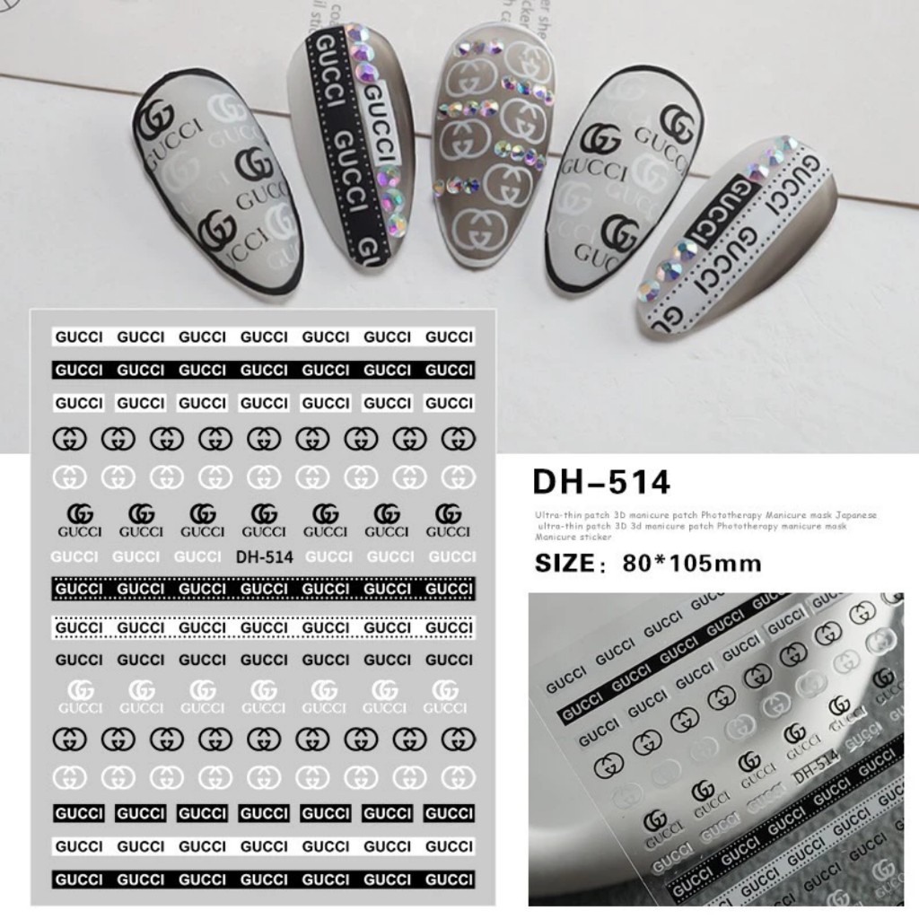 Sticker nail thương hiệu Gucci DH-514