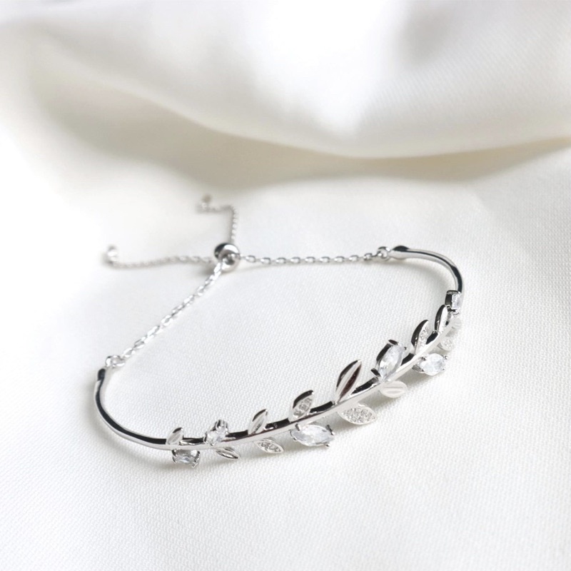 LT83 - Lắc tay nguyệt quế dây rút xi kim (Bạc or Xi vàng)_thumbnail_0