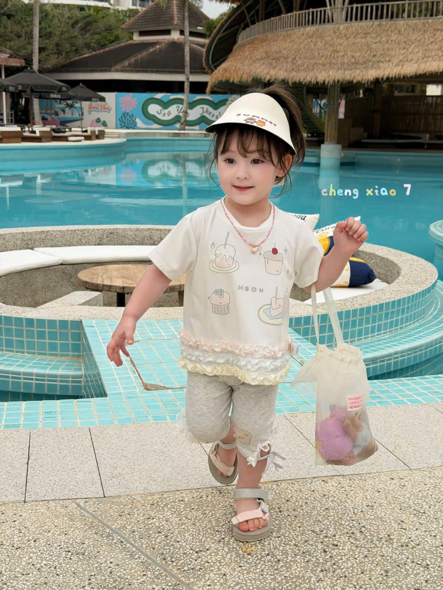 CX59 - Quần cotton legging thêu gấu xám hãng CX7