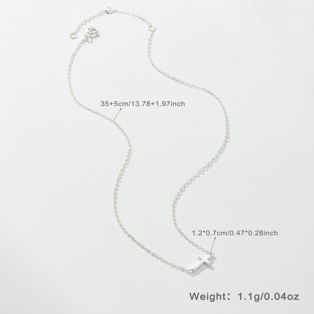 Dây chuyền Thánh Giá liền bạc S925 cho nữ mẫu trơn sang trọng đơn giản - Vòng cổ bạc Ý nữ Công Giáo DB03_thumbnail_3