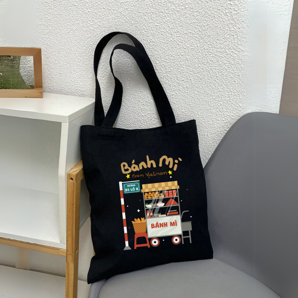 Túi Tote BST Ẩm thực đường phố Việt Nam - Túi vải canvas có túi phụ và khoá kéo đựng vừa A4 (33x37cm) - TOTE22_thumbnail_10