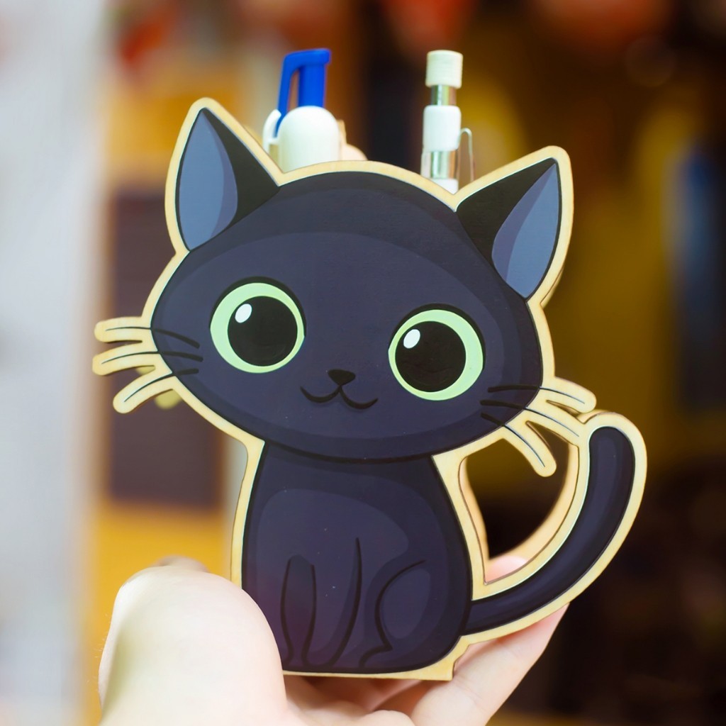 Hộp Bút Mèo Đáng Yêu - Hộp bút gỗ hình chú mèo nhỏ xinh_thumbnail_2