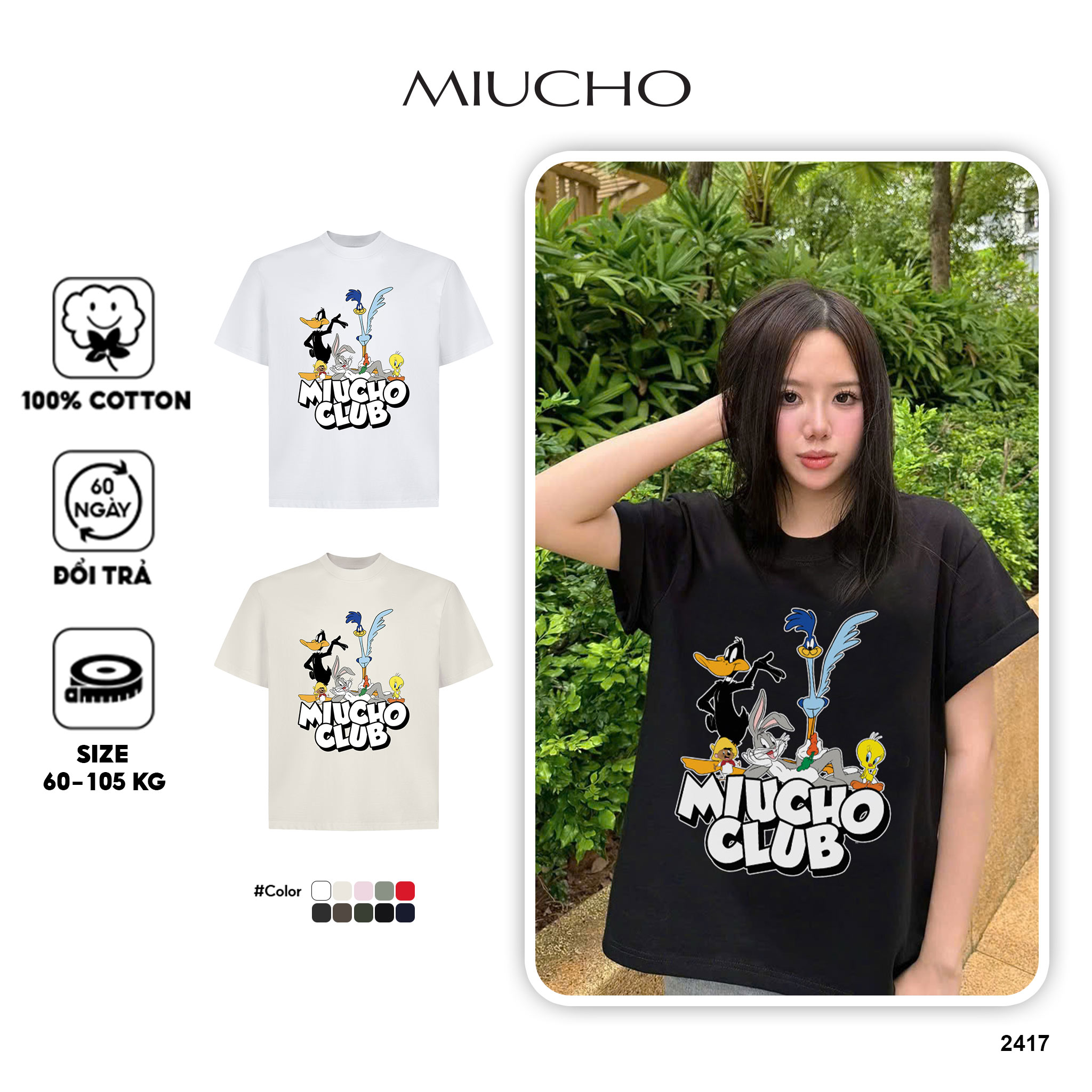 Áo thun boxy unisex AXD2417 Miucho vải cotton 100% mềm mại thoáng mát in mix_thumbnail_1