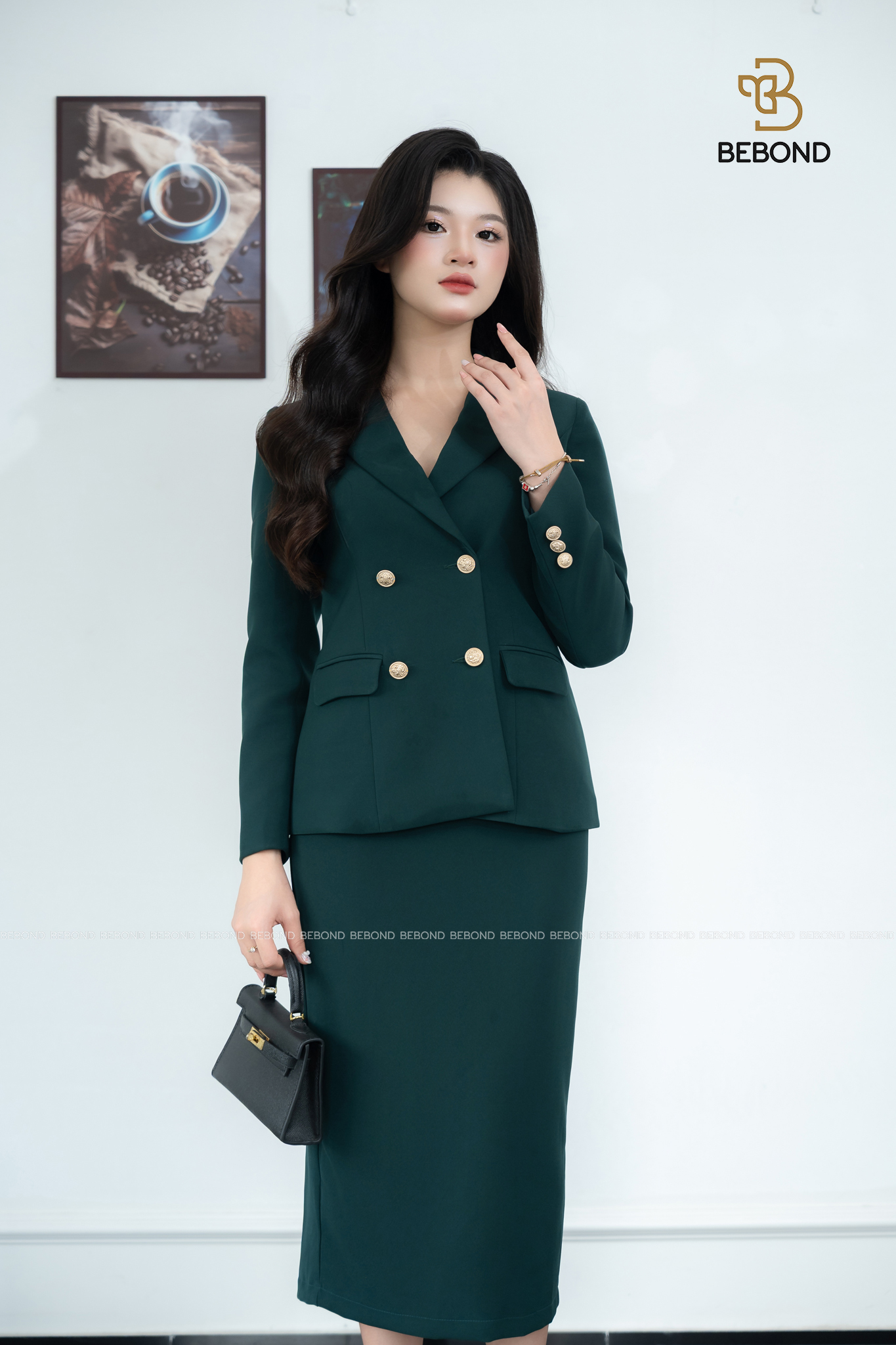Set vest dài tay ANSEL màu XANH RÊU_thumbnail_3