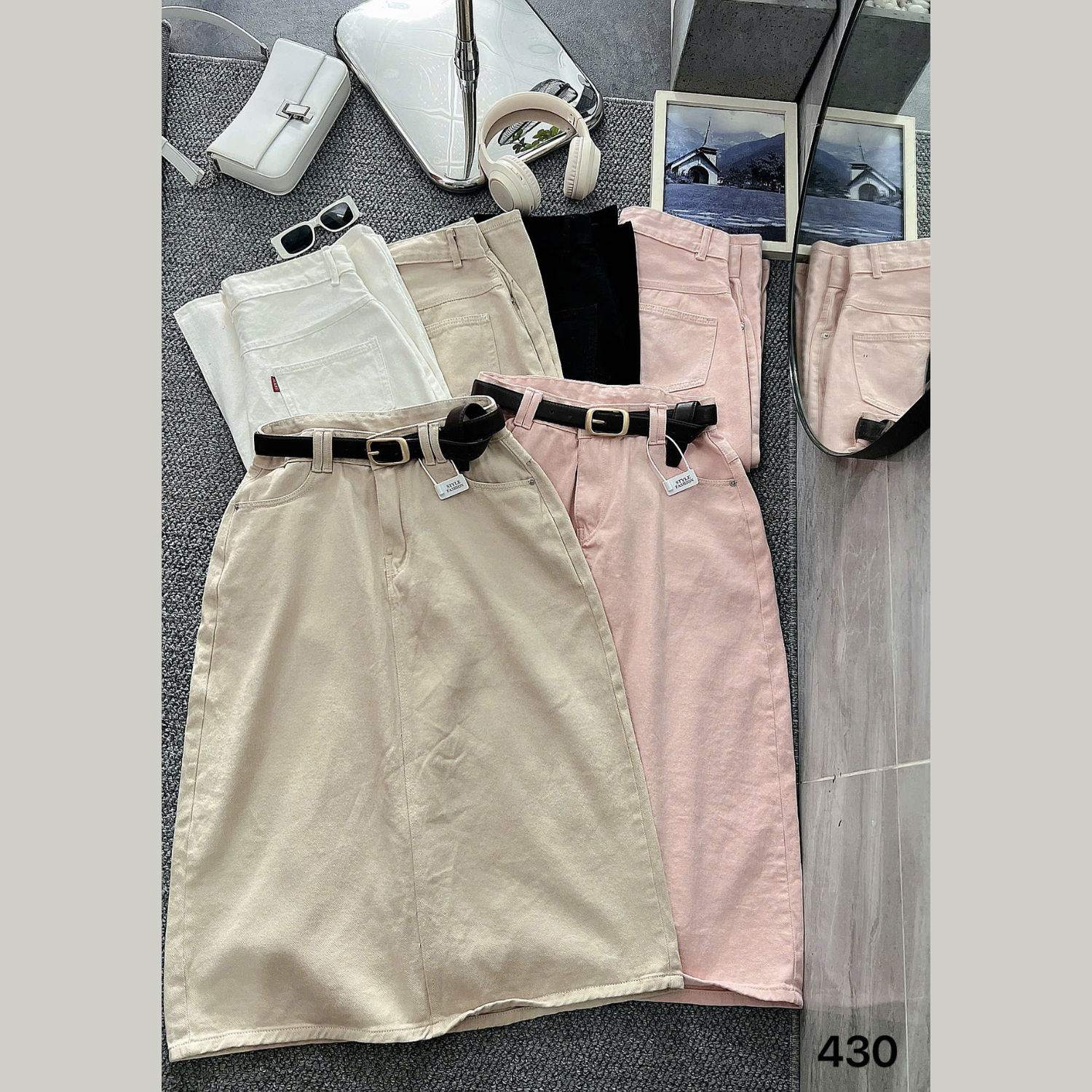 Chân váy dáng dài xẻ tà sau bigsize JV430 dành cho nàng béo mập từ 55-90kg