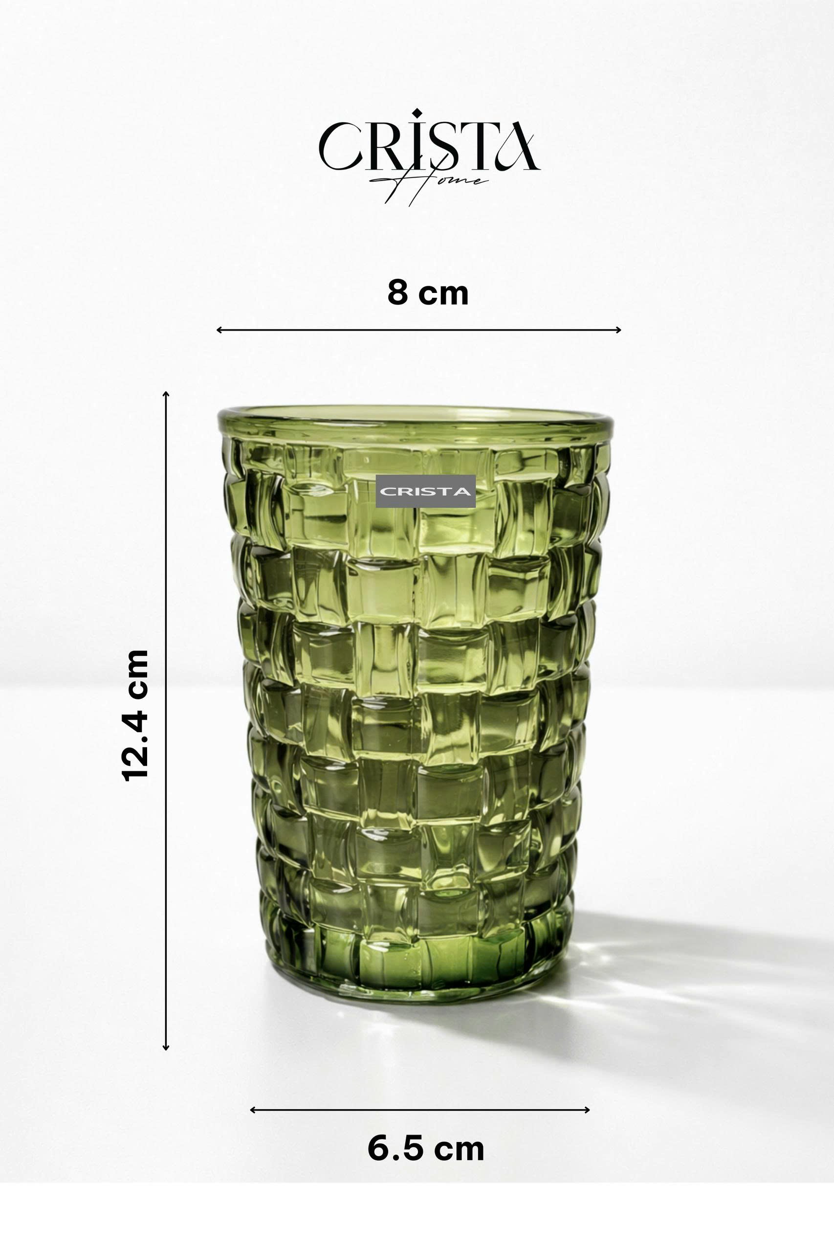 Bộ 6 cốc thủy tinh CRISTA HOME vân Caro to 350 ml_thumbnail_3