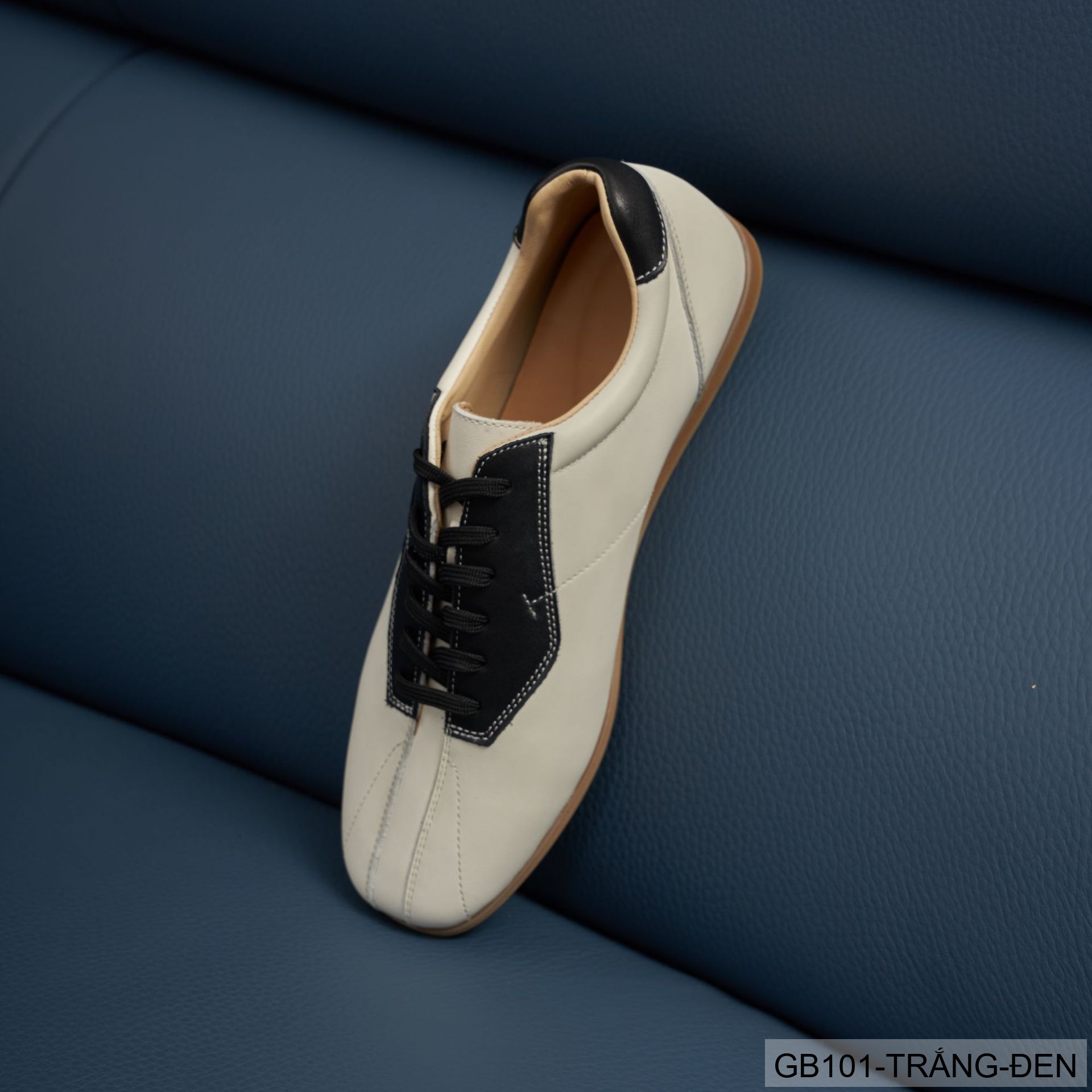 GB101 - Giày thể thao nam phối màu trắng đen và trắng cà phê, đế cao su êm chân, phong cách casual_thumbnail_2