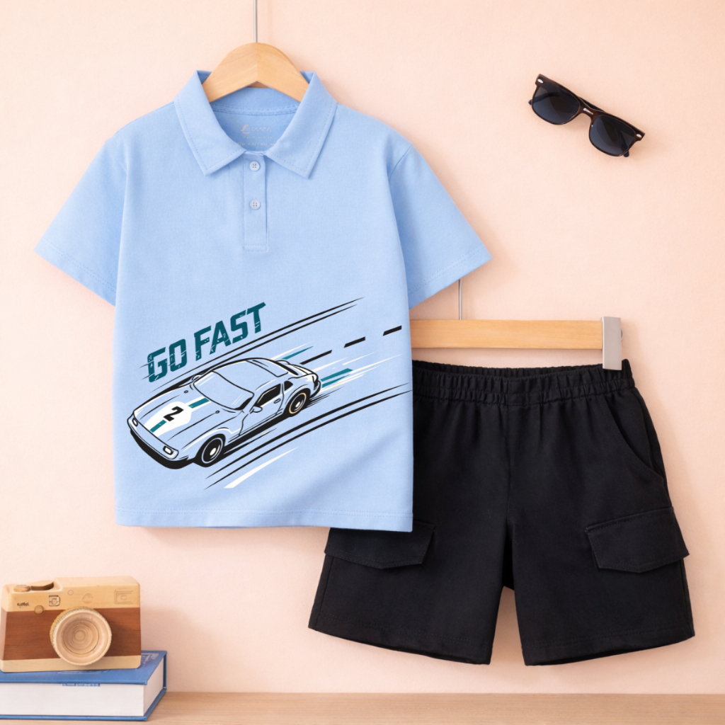 Set bộ Polo bé trai hình Oto Go Fast - Loza Kids BU629_thumbnail_0
