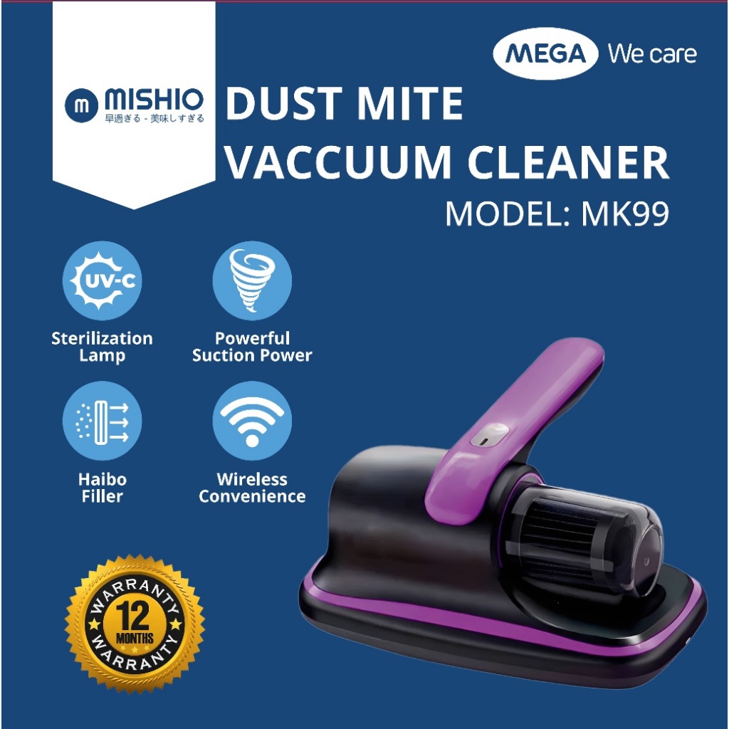 Máy hút bụi giường nệm KACHI MK99 pin sạc lọc bụi HEPA