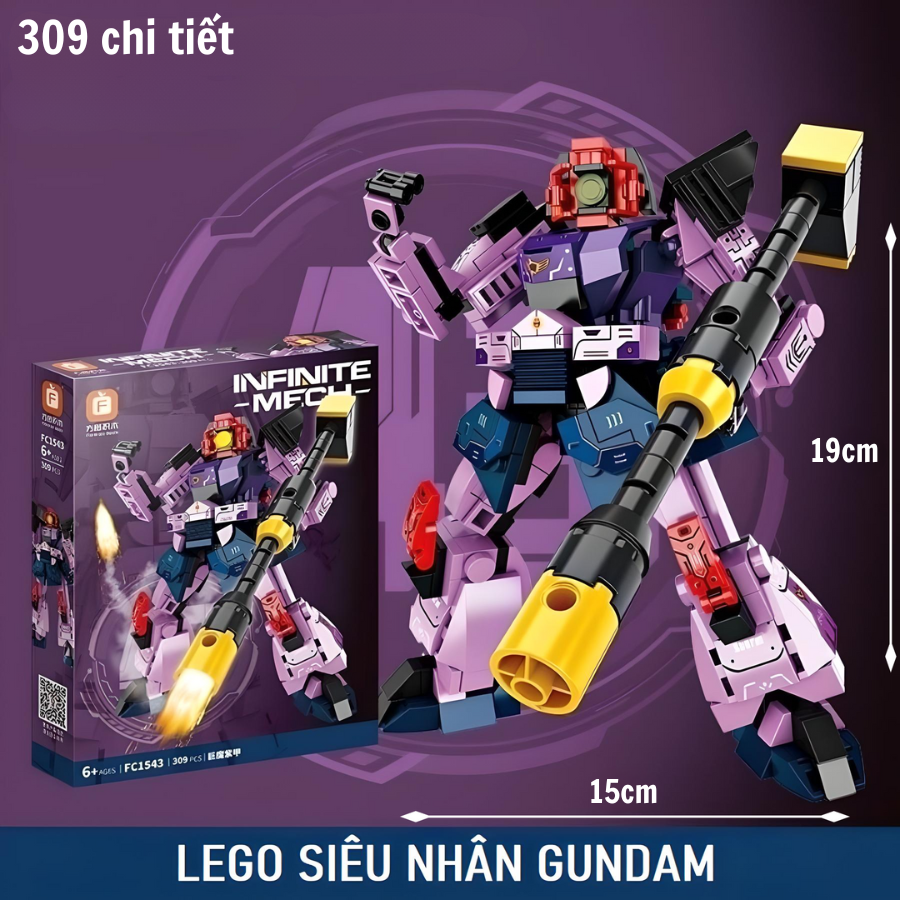 LEGO Mô hình lắp ghép 𝐒𝐢𝐞̂𝐮 𝐍𝐡𝐚̂𝐧 GUNDAM 300 chi tiết_thumbnail_10