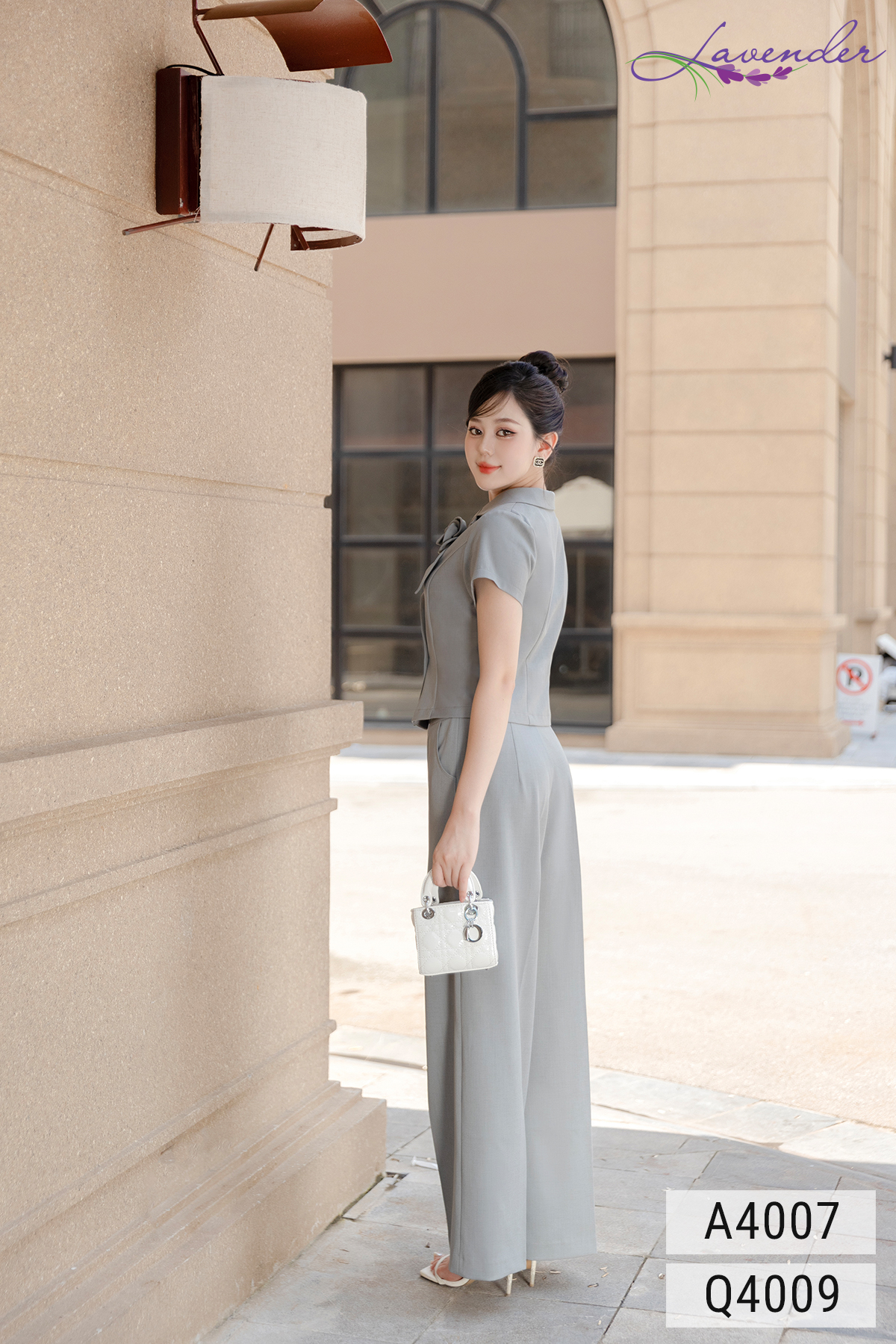 Áo vest nữ cổ ve nẹp đan màu ghi tay ngắn A4007_thumbnail_3