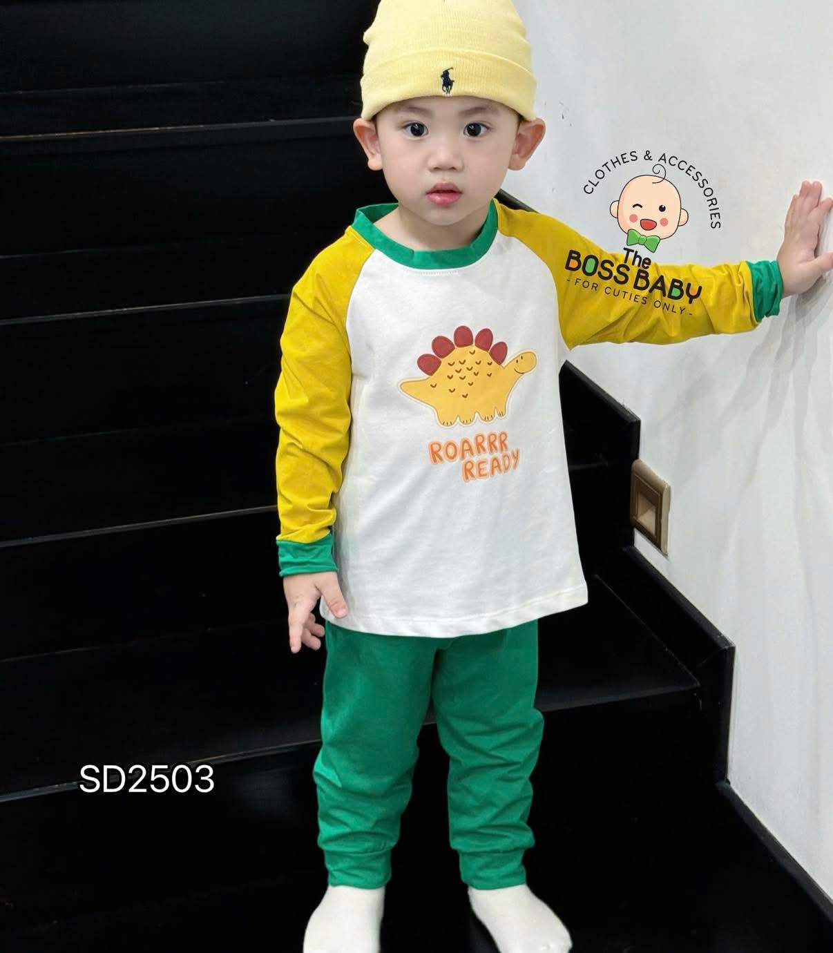 Set 2 bộ cotton phối màu khủng long_thumbnail_1