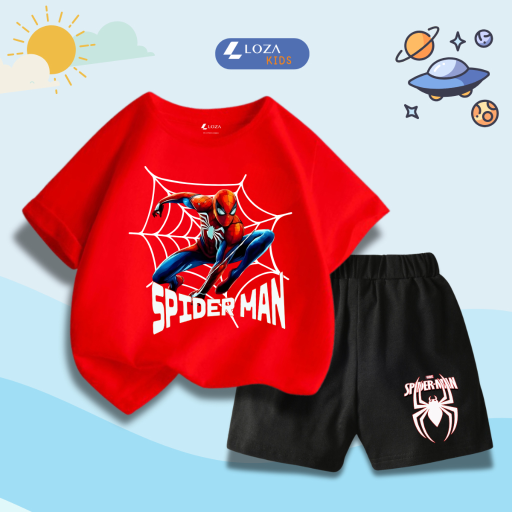 Bộ đồ bé trai in hình 'Mavel - Spiderman' - Loza Kids SB335