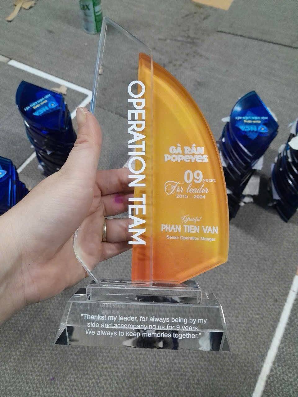 Cúp pha lê K7 2 lớp