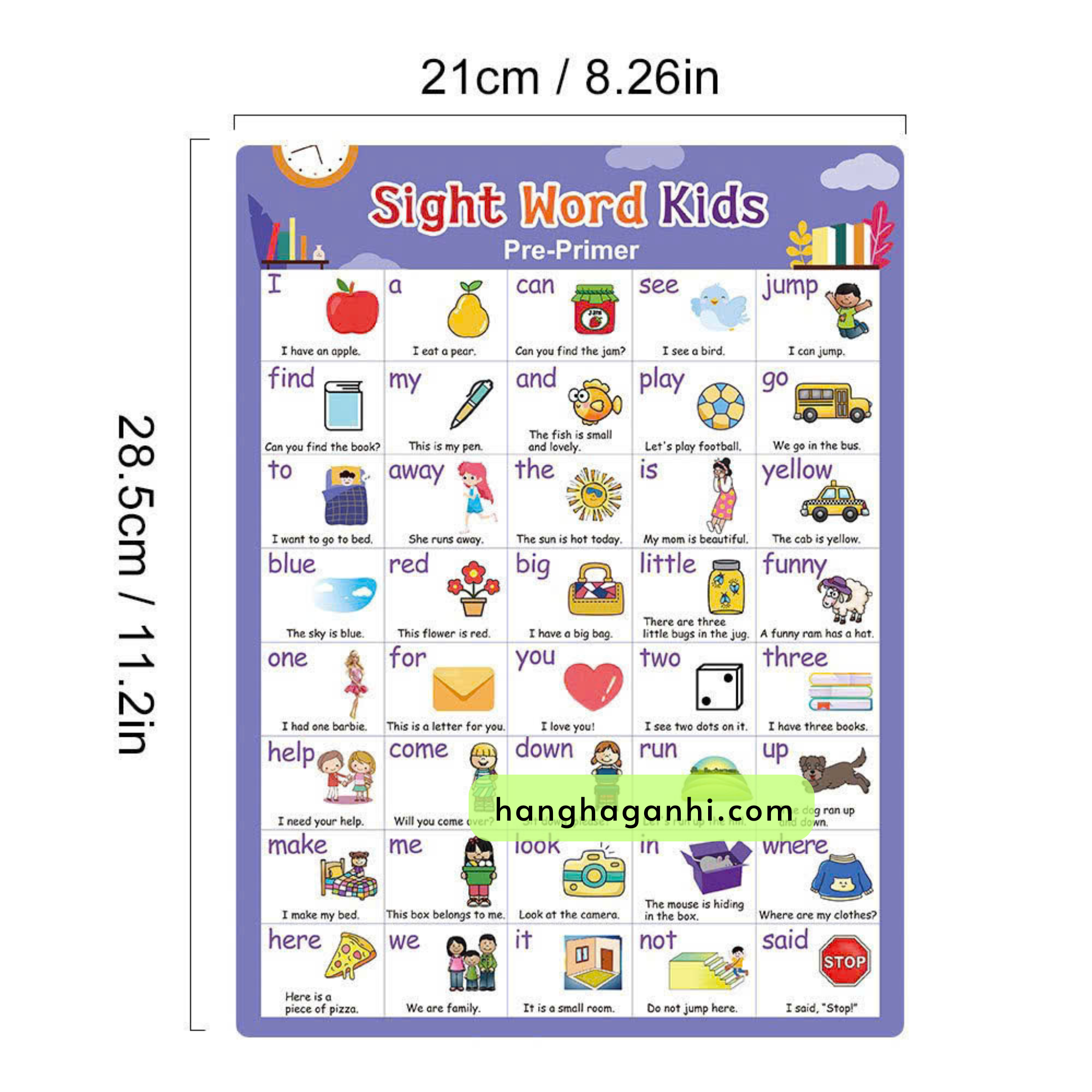 Tranh treo tường dạy bé học 220 Sightwords_thumbnail_2