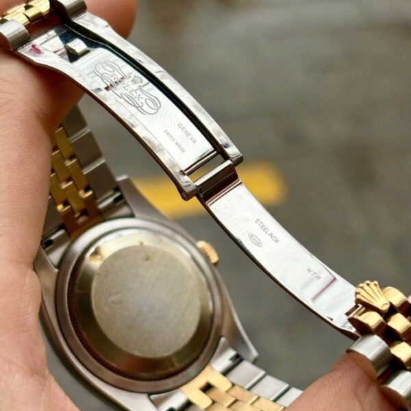 Rolex Datejust mặt xám trải tia – Demi 18k – cọc số kim cương_thumbnail_2