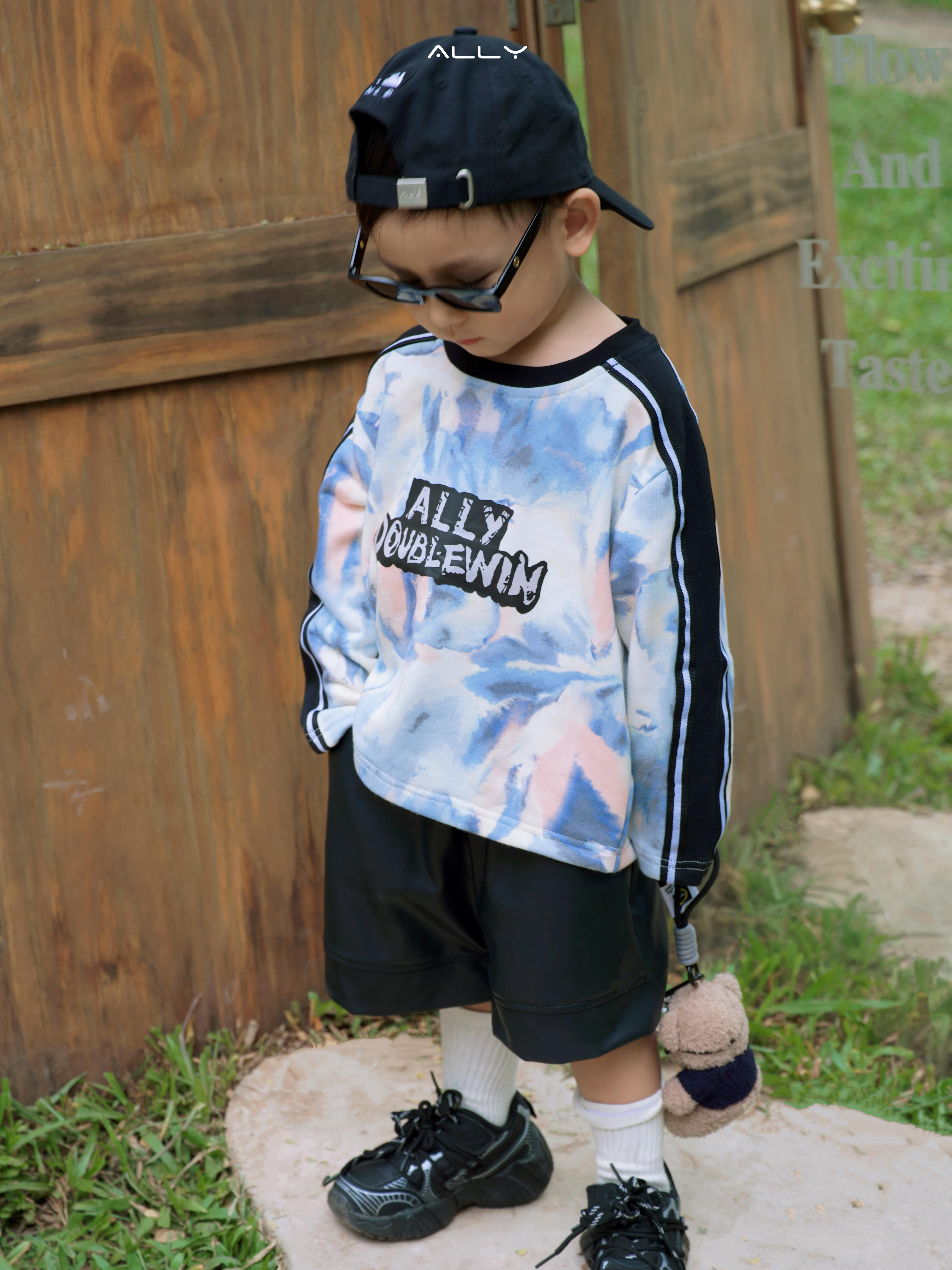 Áo nỉ loang màu cho bé trai