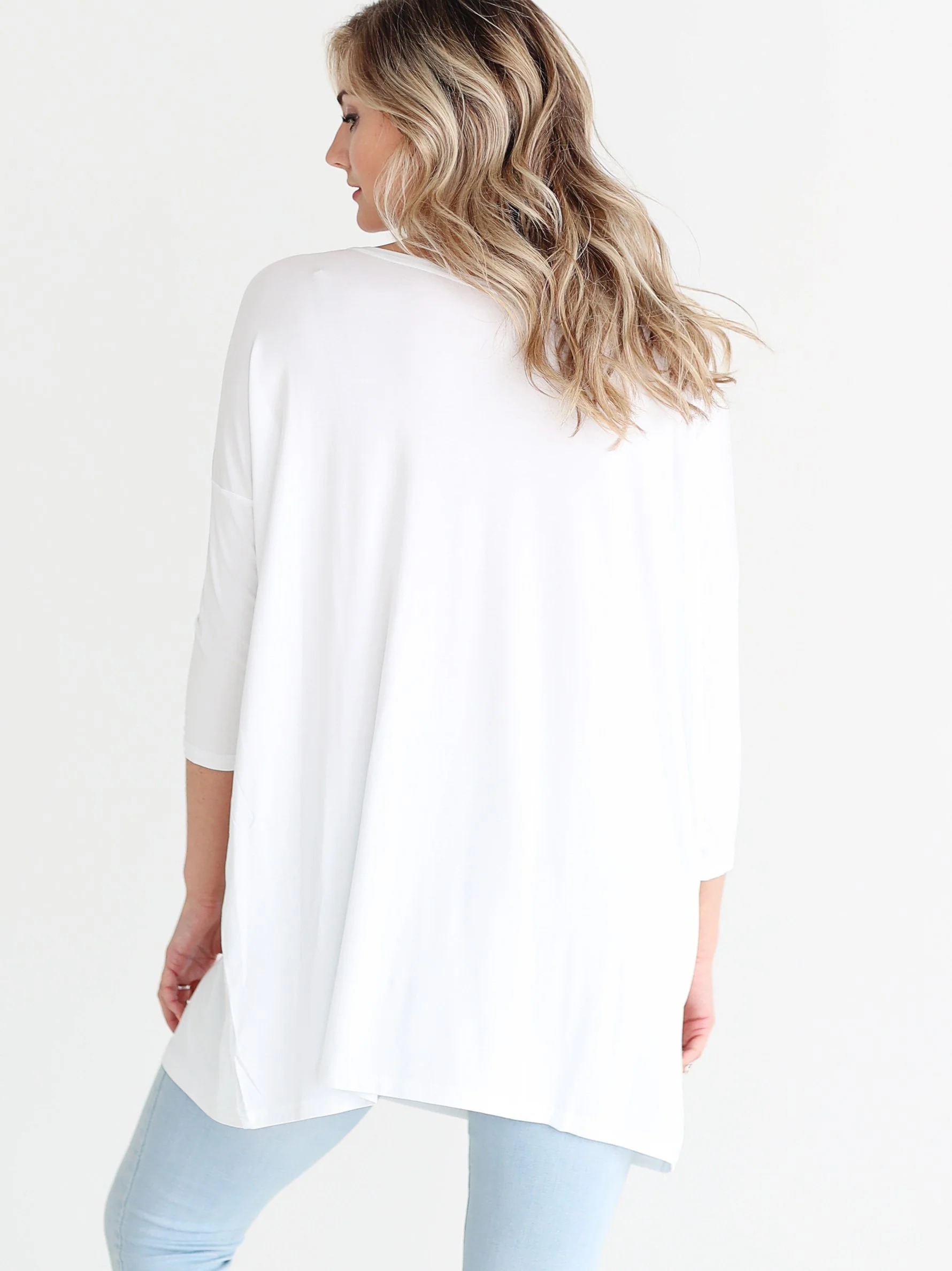 White 3/4 Sleeve Tunic_thumbnail_2