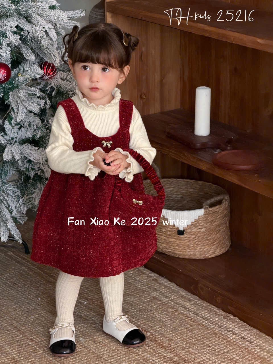 (S96) Set 3 chi tiết dạ đỏ kèm túi_thumbnail_2